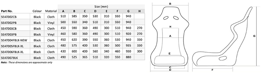 Seat Dimensions