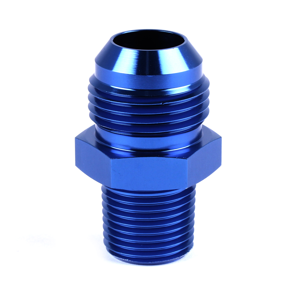 12AN to 1/2 npt alloy adapter fitting blue
