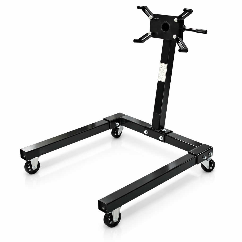 Workshop Garage Engine Stand 4 Wheel 1250lb - Blac